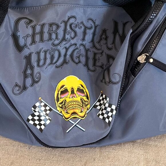 Ed Hardy Christian Audigier Travel Light-Weight Duffle Skull Racing Duffle Bag - Picture 8 of 8